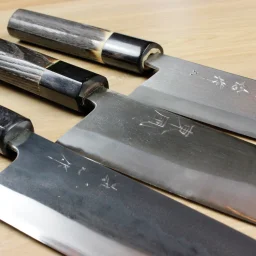 Three workhorse knives: Heiji, Kochi and Watanabe